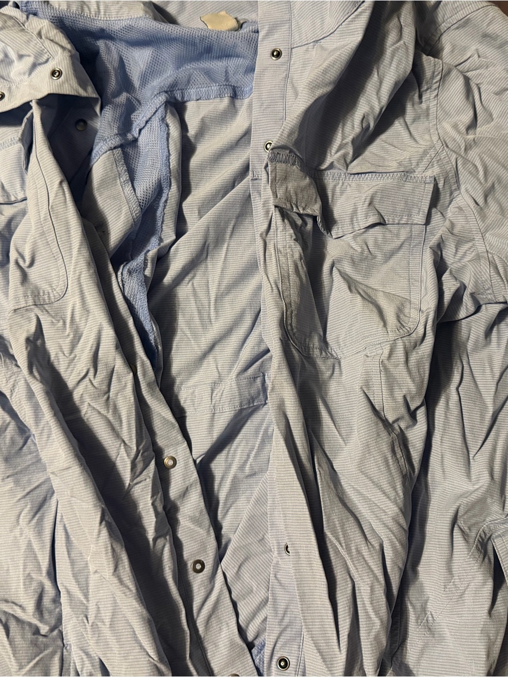 Duluth Trading Women’s 4X Sol Survivor UPF Fishing Sun Shirt Blue Long Sleeve